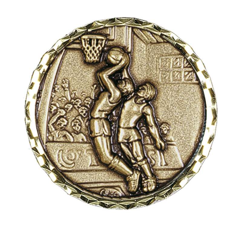 114 BASKETBALL BRASS MEDAL 60MM