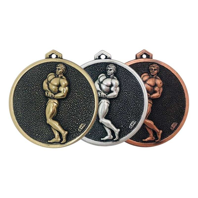 244 MALE BODY BUILDING BRASS MEDAL 56MM
