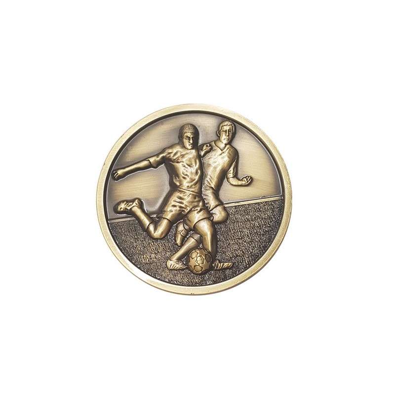 FOOTBALL MEDAL 70MM ANTIQUE GOLD