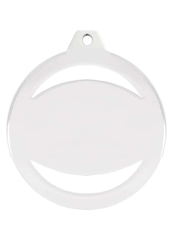 OVAL CUT WHITE PRINT MEDAL 70MM