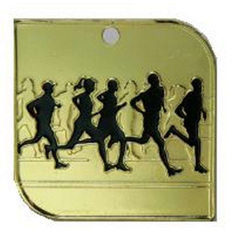 SQUARE RUNNING MEDAL 50X50MM
