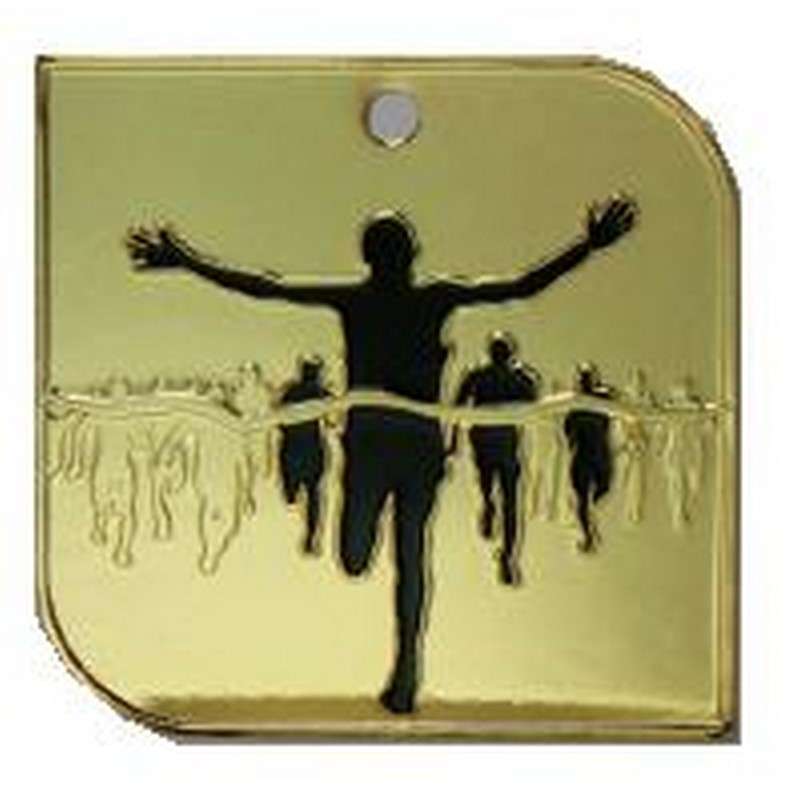 SQUARE RUNNING FINISH MEDAL 50X50MM