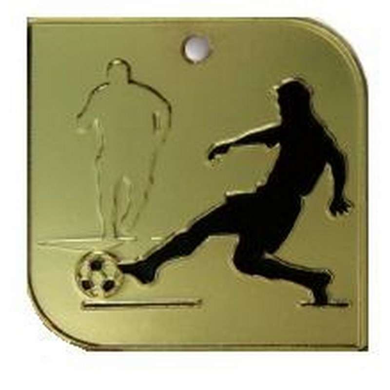 SQUARE FOOTBALL MEDAL 50X50MM