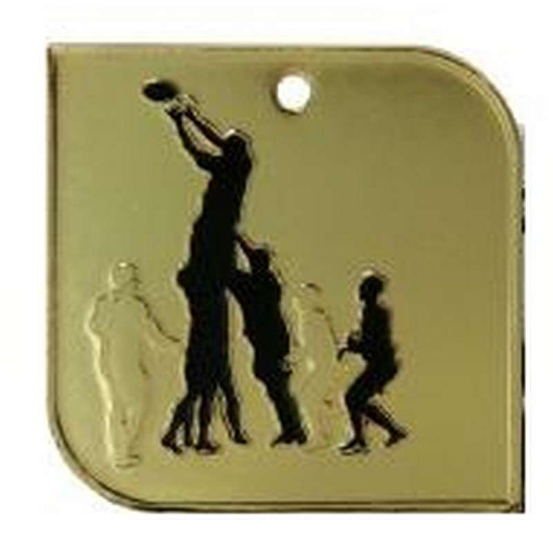 SQUARE RUGBY MEDAL 50X50MM