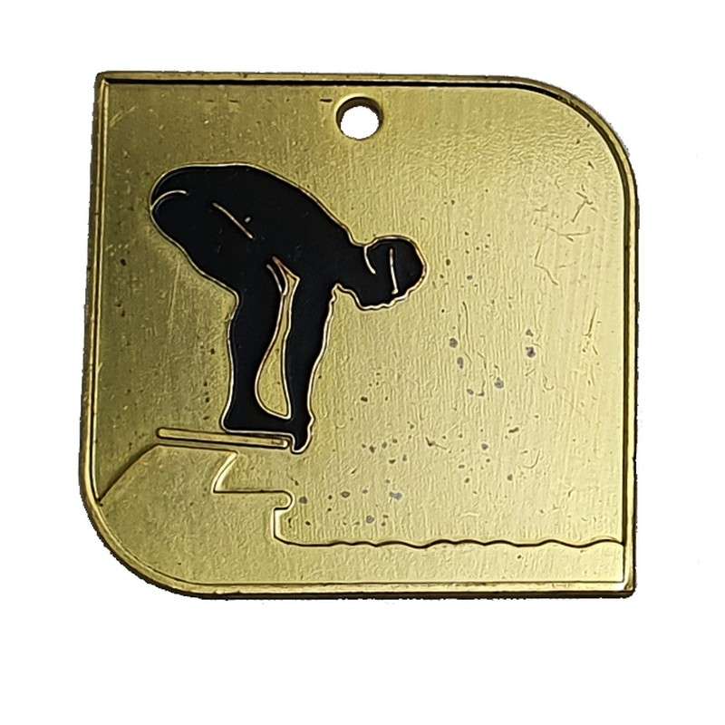 SQUARE SWIMMING START MEDAL 50X50MM
