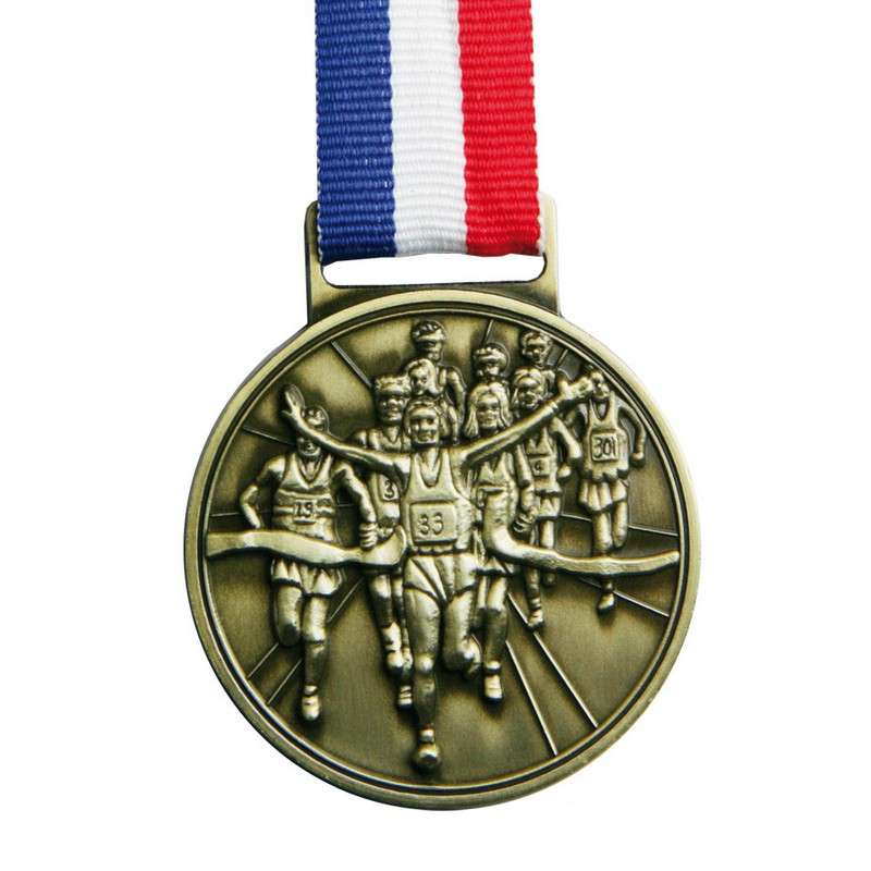 FINISH LINE RUNNING MEDAL WITH RIBBON