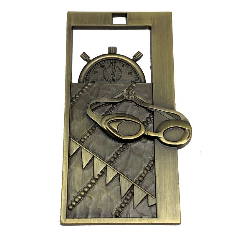 RECTANGLE SWIMMING MEDAL 65MM