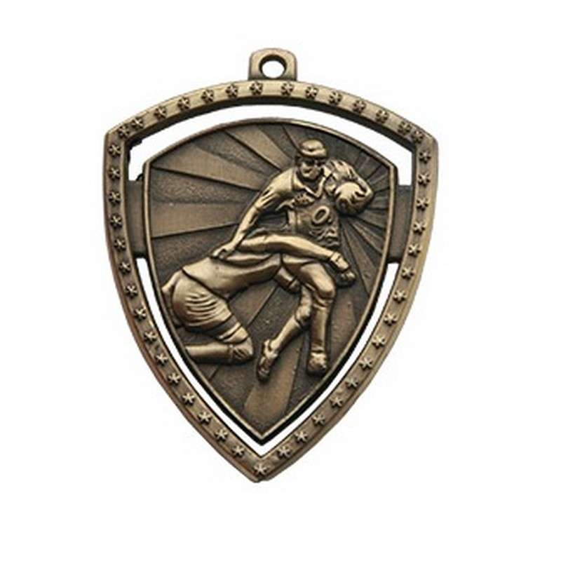 SHIELD RUGBY MEDAL 60MM