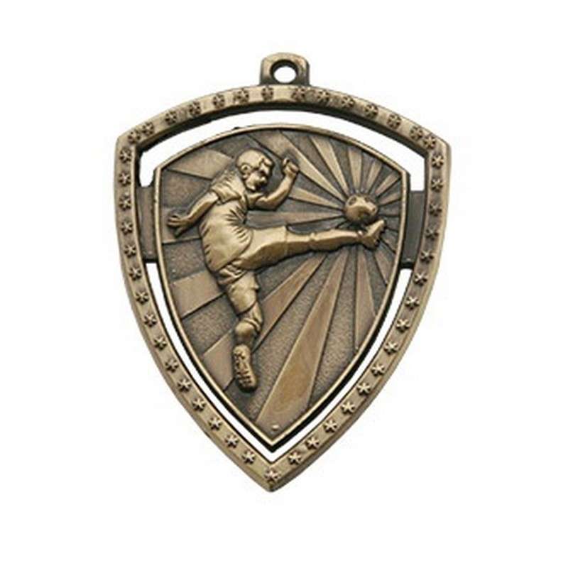 SHIELD FOOTBALL MEDAL 60MM