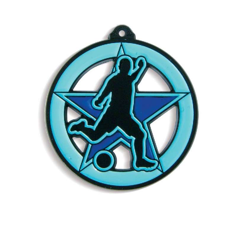 GLOW IN THE DARK MALE FOOTBALL MEDAL 55MM