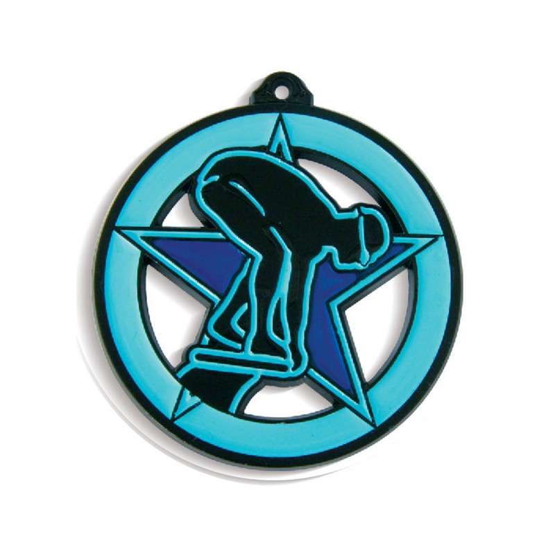 GLOW IN THE DARK SWIMMING MEDAL 55MM