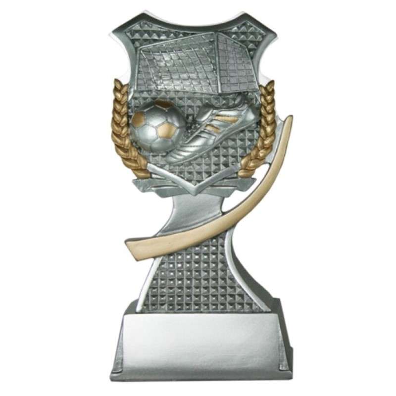 SILVER RESIN SHIELD TROPHY FOOTBALL