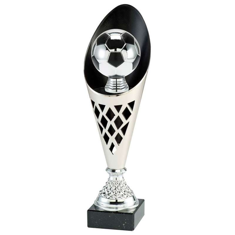 SILVER / BLACK FOOTBALL TROPHY