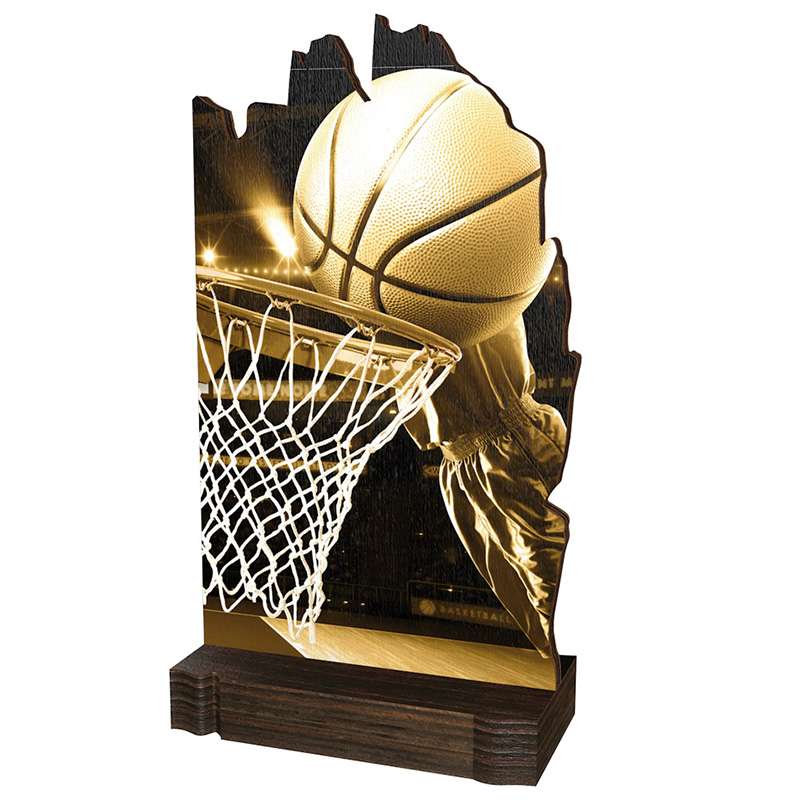BASKETBALL WOOD ABSTRACT TROPHY