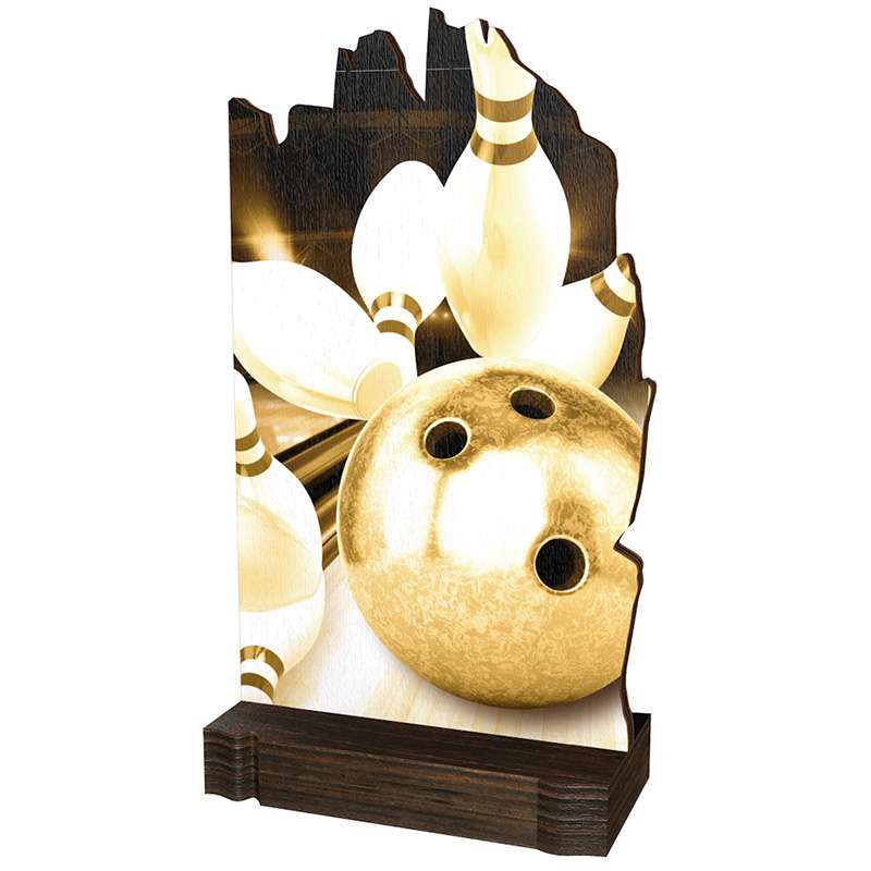 TEN PIN WOOD ABSTRACT TROPHY