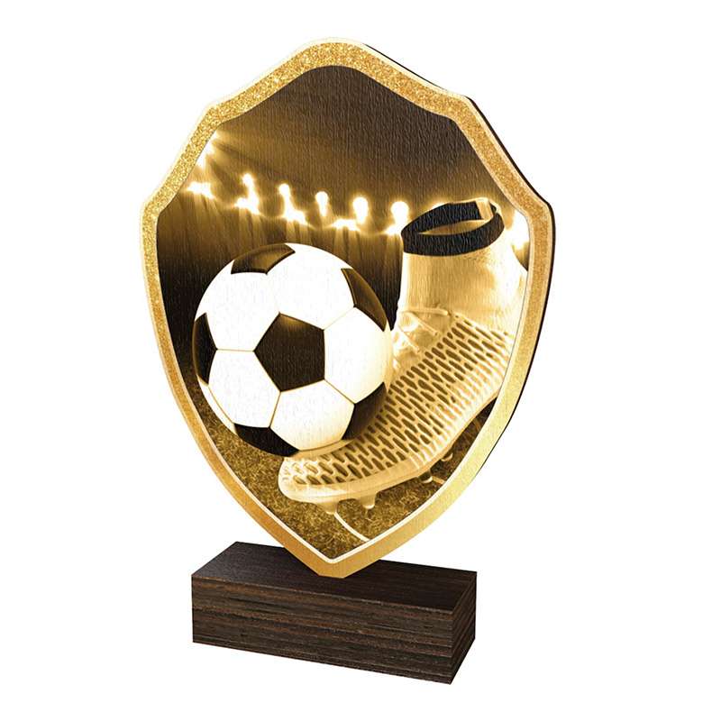 FOOTBALL WOOD SHIELD TROPHY