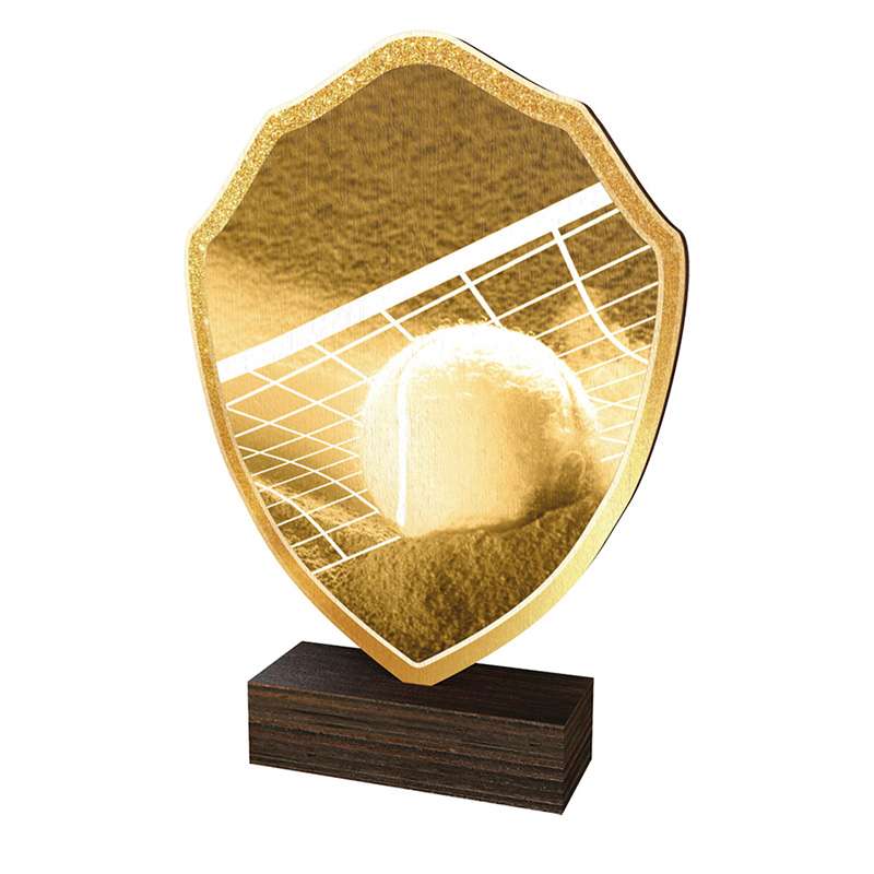 TENNIS WOOD SHIELD TROPHY