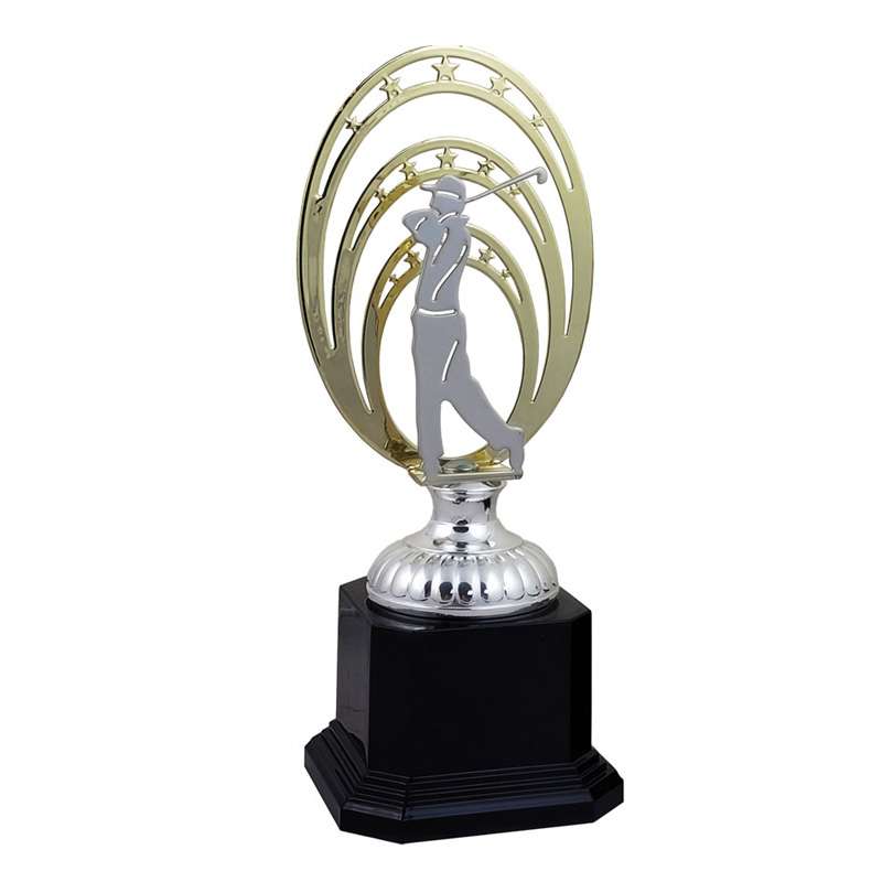 GOLF METALLIC OVAL TROPHY