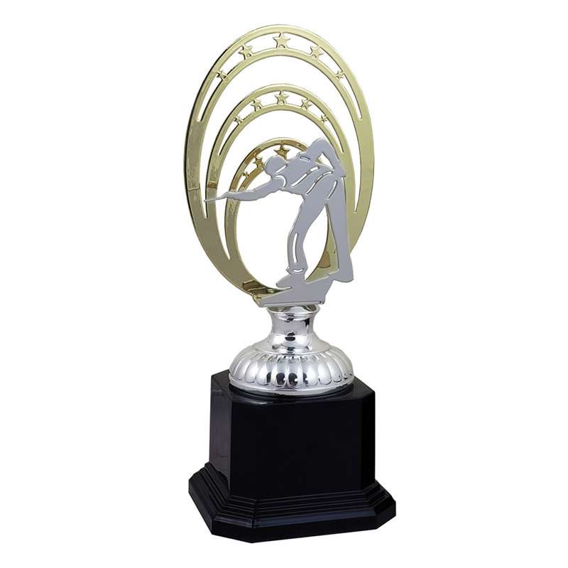 POOL / SNOOKER METALLIC OVAL TROPHY