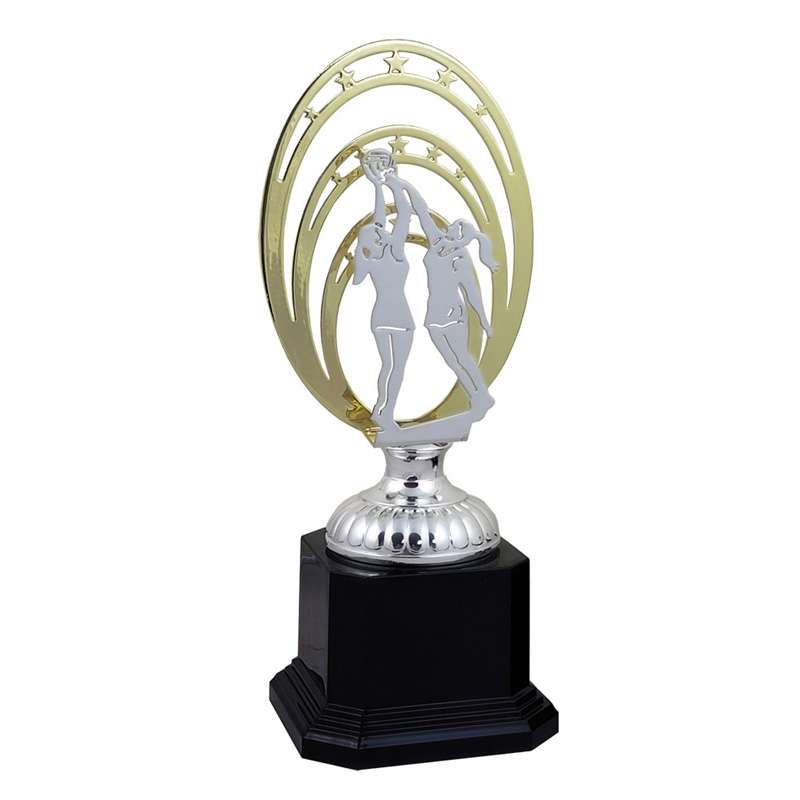 NETBALL METALLIC OVAL TROPHY