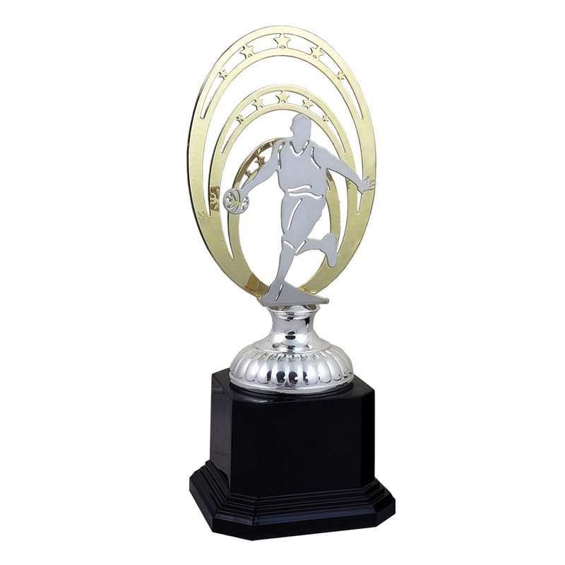 BASKETBALL METALLIC OVAL TROPHY