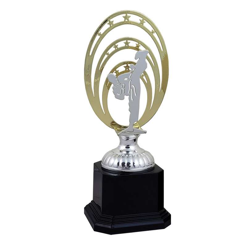 MARTIAL ARTS METALLIC OVAL TROPHY
