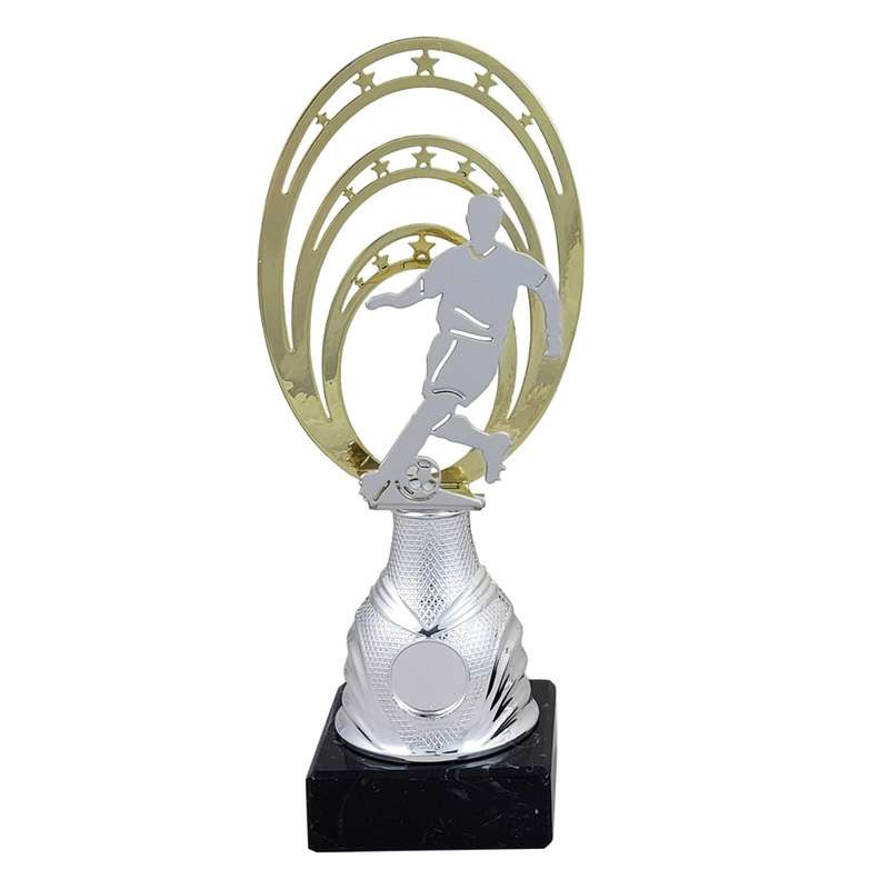 FOOTBALL METALLIC OVAL TROPHY TAKES 1″