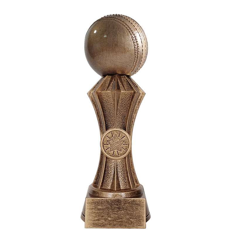 CRICKET FACET GOLD RESIN TROPHY