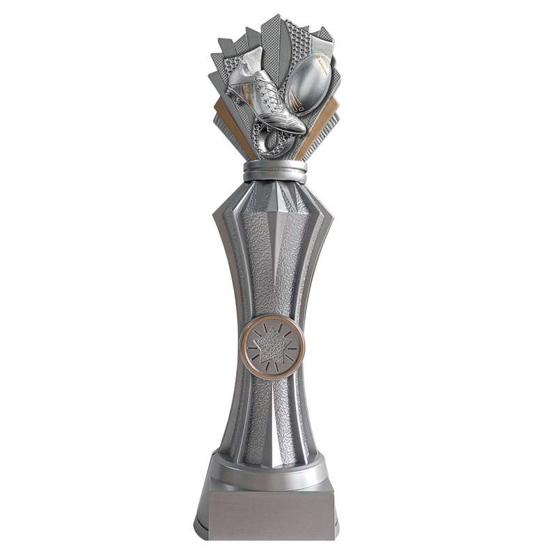 RUGBY FACET SILVER RESIN TROPHY
