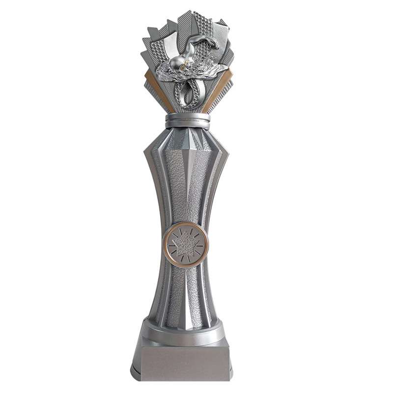 SWIMMING FACET SILVER RESIN TROPHY