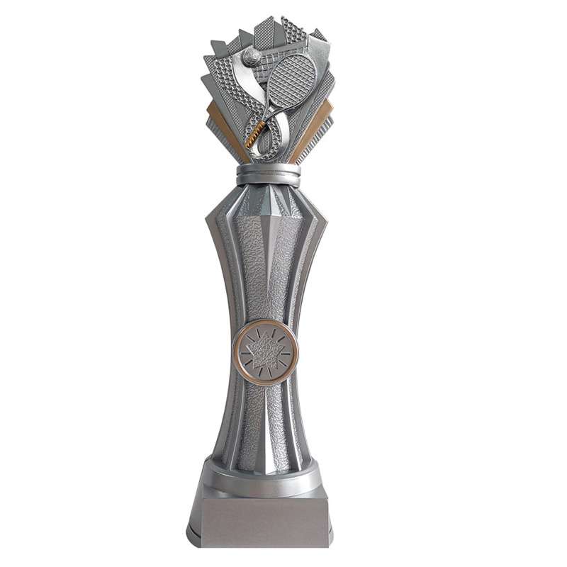 TENNIS FACET SILVER RESIN TROPHY