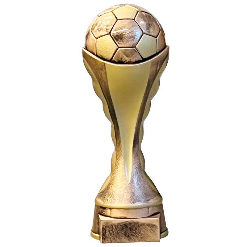 FOOTBALL BALL ON RISER GOLD