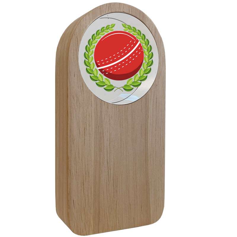 WOOD AND GLASS TROPHY - CRICKET