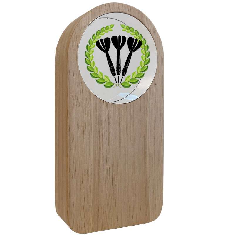 WOOD AND GLASS TROPHY – DARTS