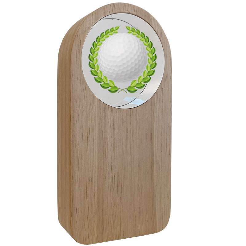 WOOD AND GLASS TROPHY – GOLF