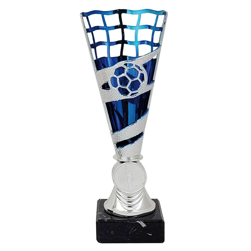 FOOTBALL TROPHY WITH BALL BLUE