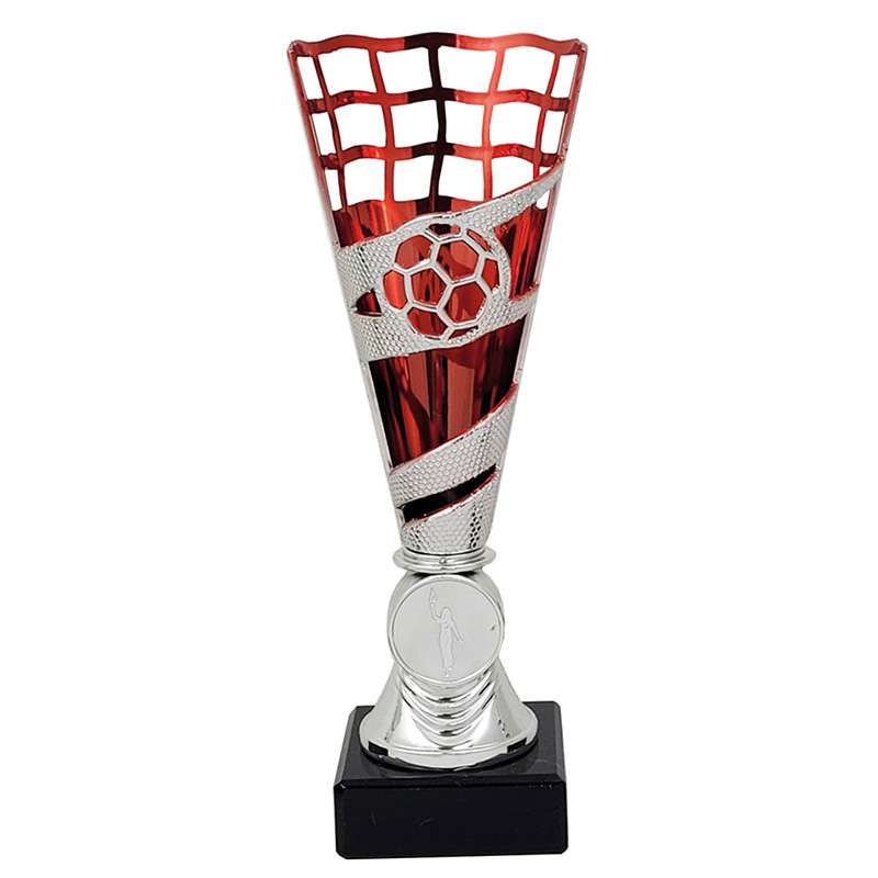 FOOTBALL TROPHY WITH BALL RED