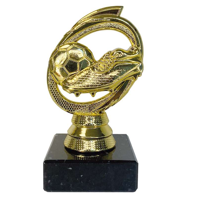 OVAL GILT TROPHY WITH BOOT AND BALL