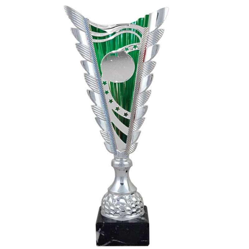 SILVER GREEN 2″ FUEGO TROPHY