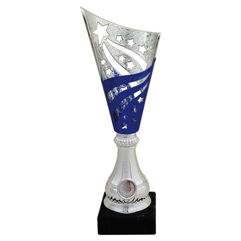 SILVER/BLUE STAR FLUTED CUP