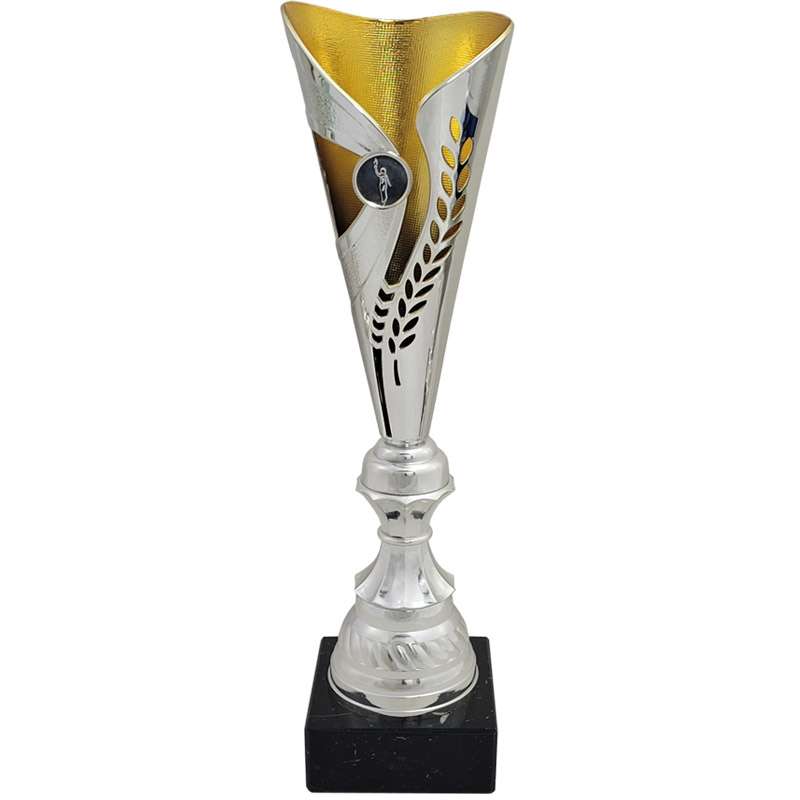 SILVER / YELLOW LAUREL FLUTED CUP
