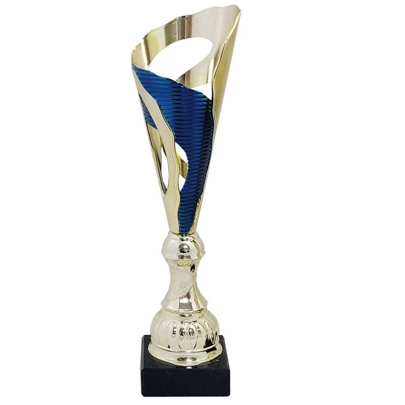 GOLD / BLUE FLUTE SHAPED CUP
