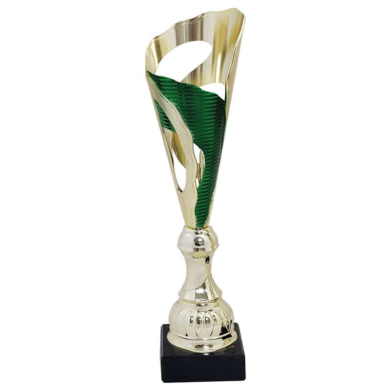 GOLD / GREEN FLUTE SHAPED CUP