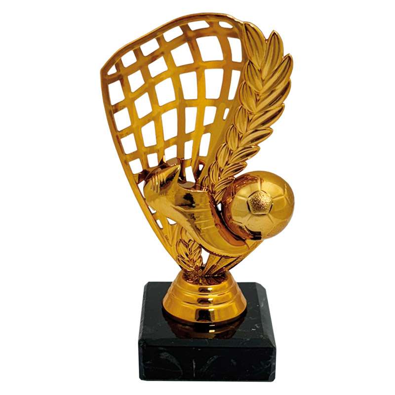 FOOTBALL NET AND BOOT TROPHY COPPER