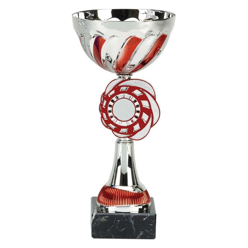 SPIRAL RED AND SILVER CUP