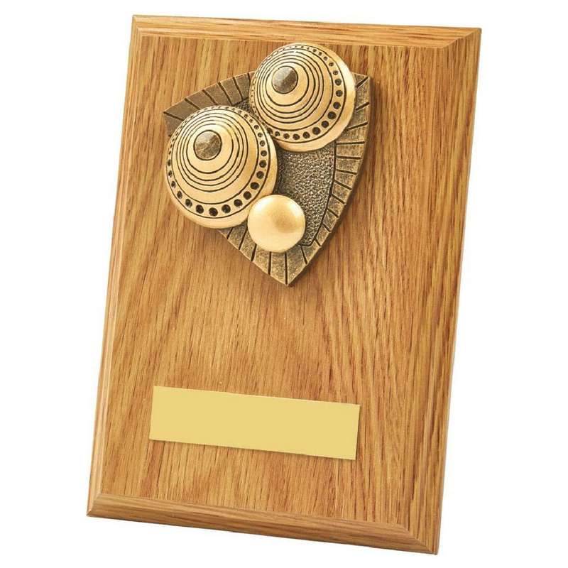 Light Oak Lawn Bowls Wood Plaque Award – Light Oak