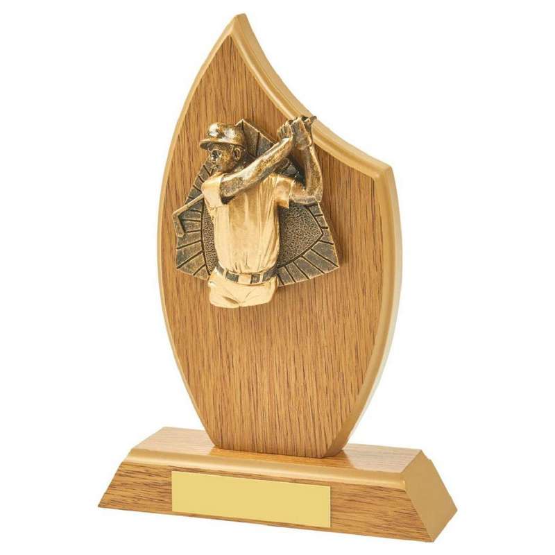 Wood Stand with Male Golf Resin Trim – Light Oak