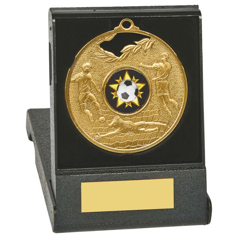 70mm Football Medal in Case (Gold / Silver / Bronze) – Gold