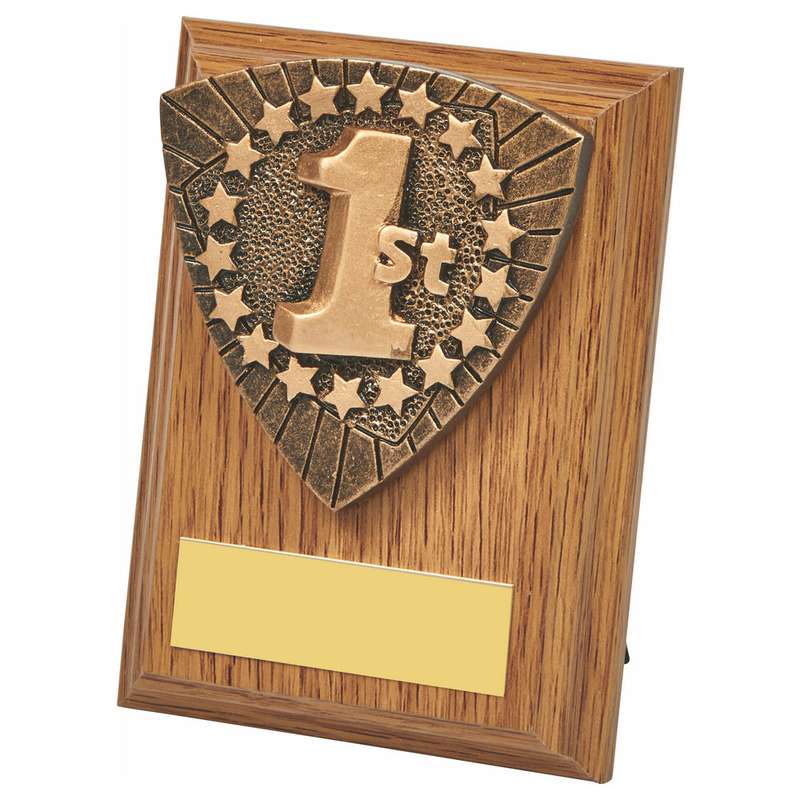 Wood Plaque with 1st Place Resin Trim – Light Oak