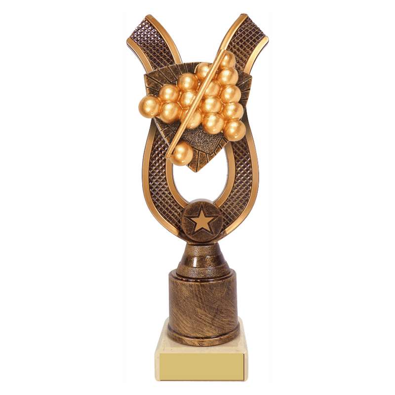 Antique Gold Ribbon Award with Resin Snooker/Pool Trim – Ant Gold